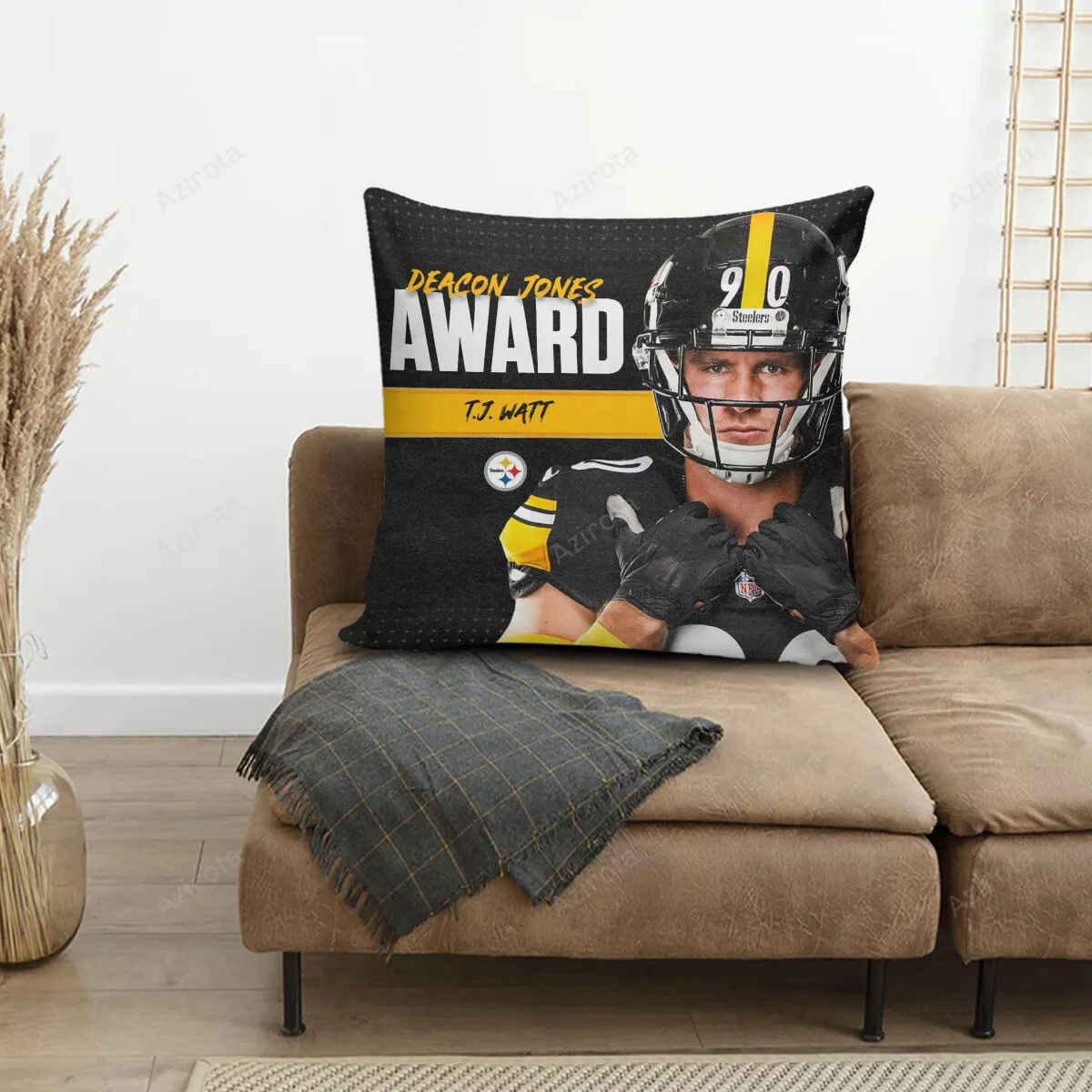 Pittsburgh Steelers T J Watt no90 m3 3D Printing Pillowcase