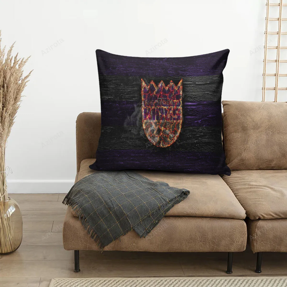 Sacramento Kings Emblem Burn Wood 3D Printing Pillowcase