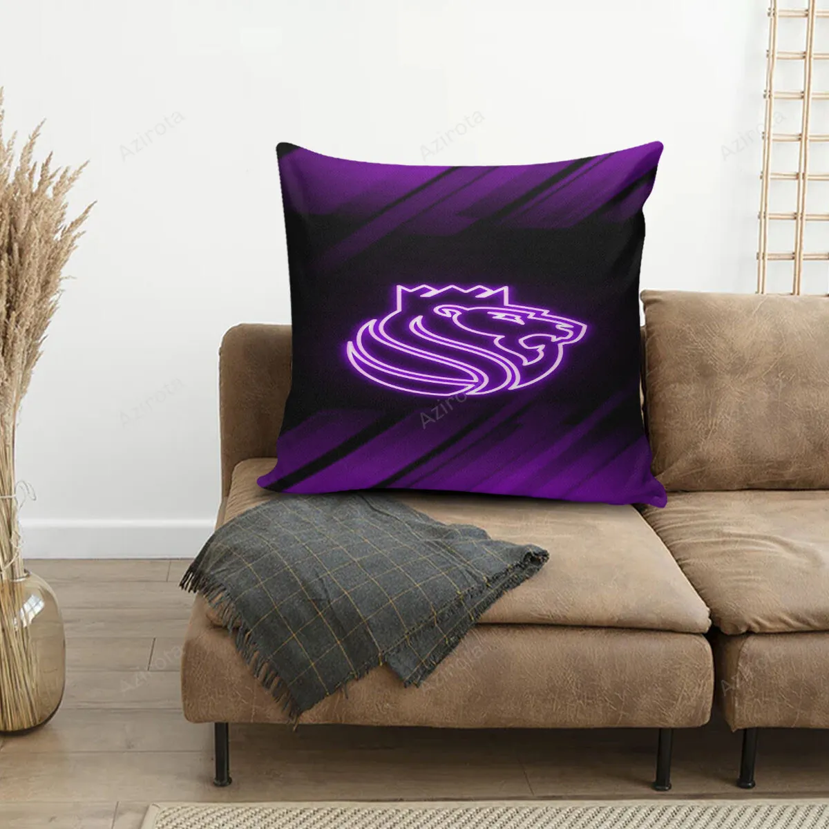 Sacramento Kings Lion Neon Texture 3D Printing Pillowcase