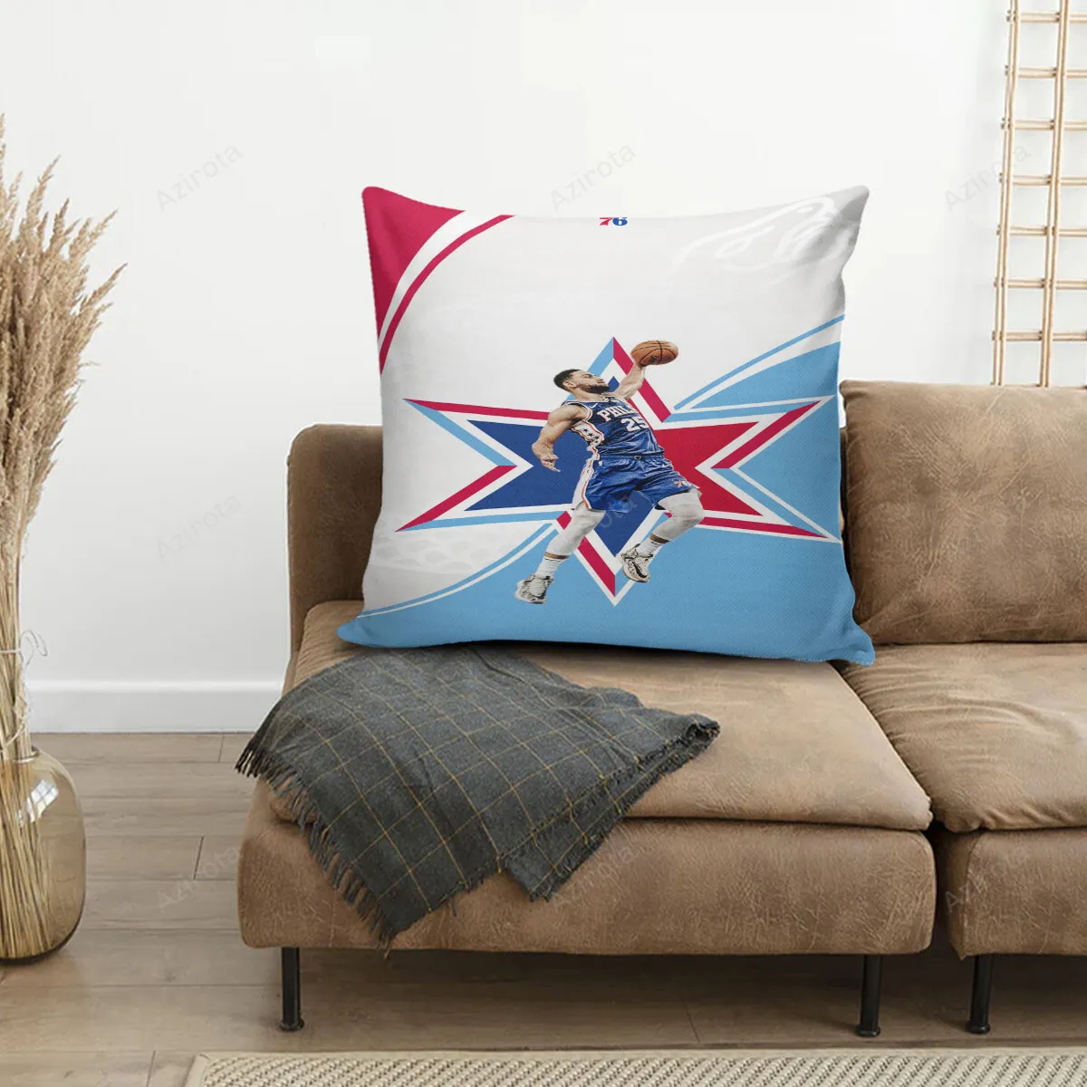 Philadelphia 76ers Ben Simmons Throwing Ball 3D Printing Pillowcase