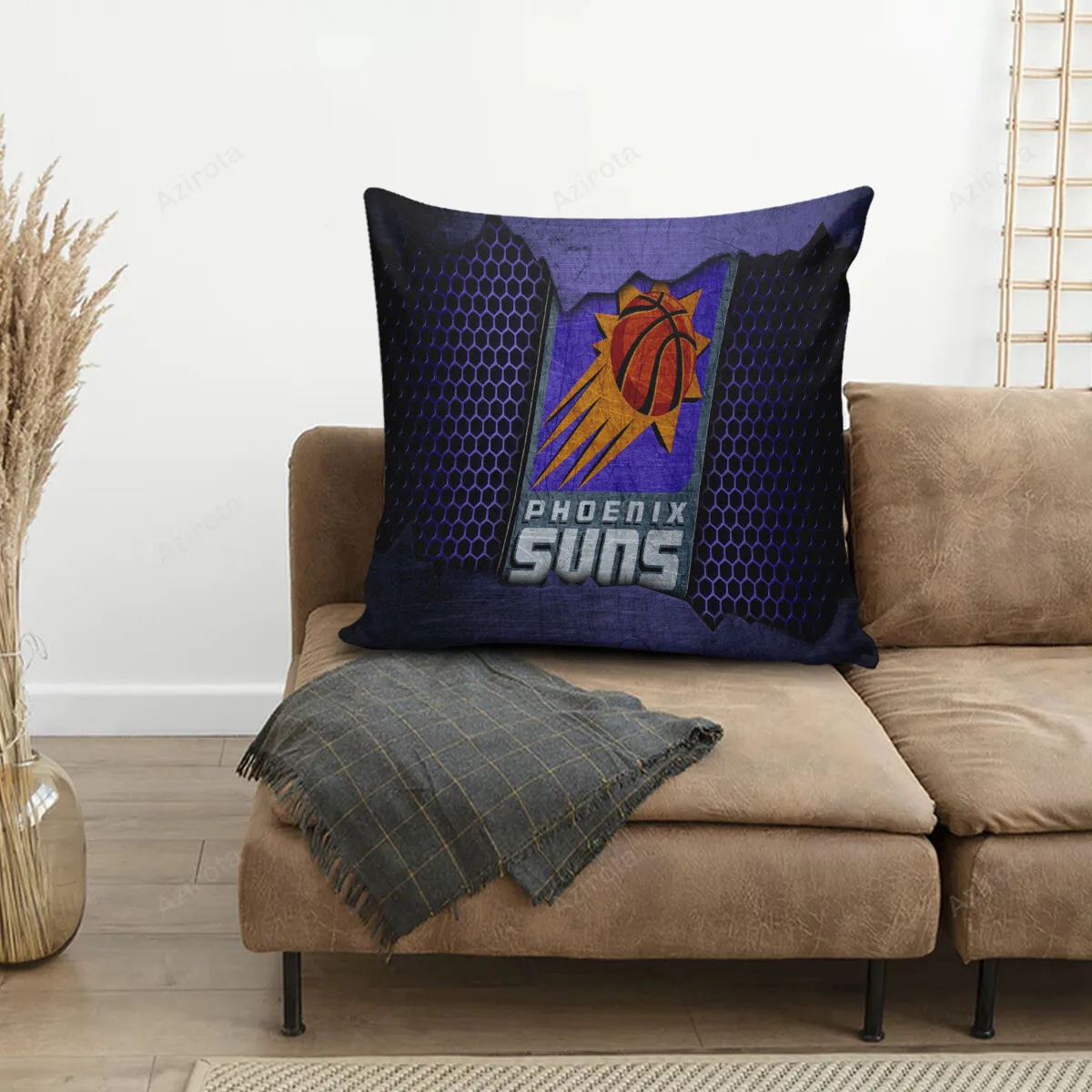 Phoenix Suns Emblem Metal 3D Printing Pillowcase