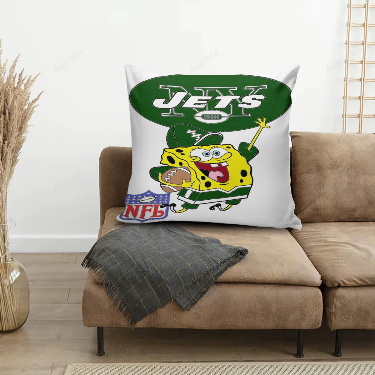 New York Jets SpongeBob v36 3D Printing Pillowcase