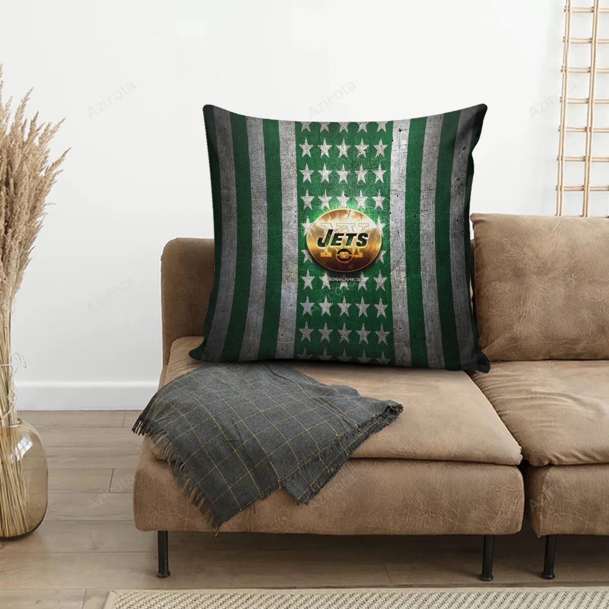 New York Jets American Flag v6 3D Printing Pillowcase