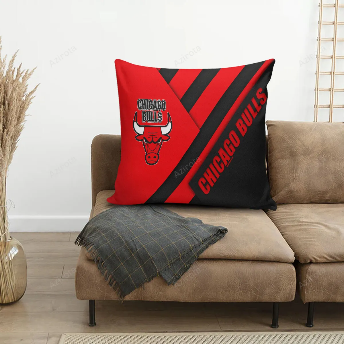 Chicago Bulls Emblem v12 3D Printing Pillowcase