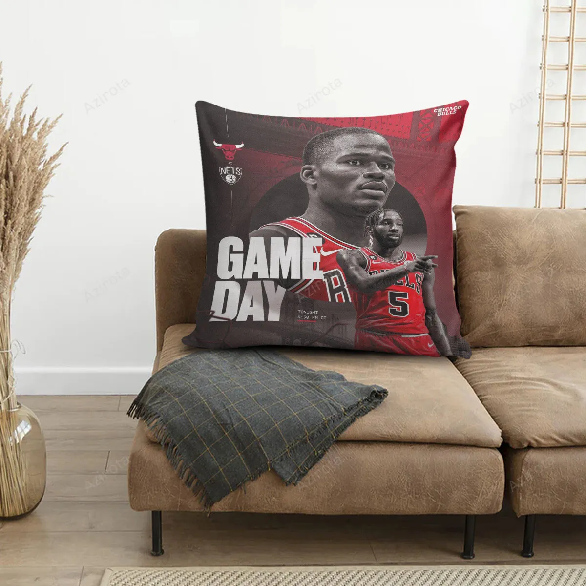 Chicago Bulls 05 Derrick Jones JR d1 3D Printing Pillowcase