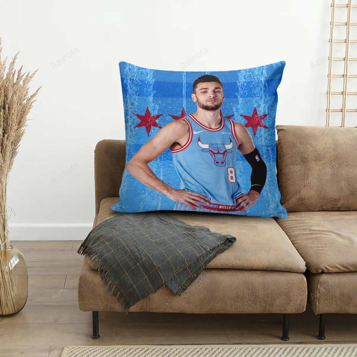Chicago Bulls 08 Zach LaVine z3 3D Printing Pillowcase