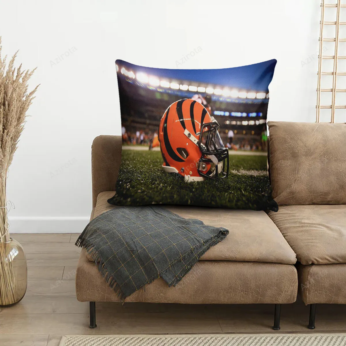 Cincinnati Bengals Emblem Helmet v2 3D Printing Pillowcase