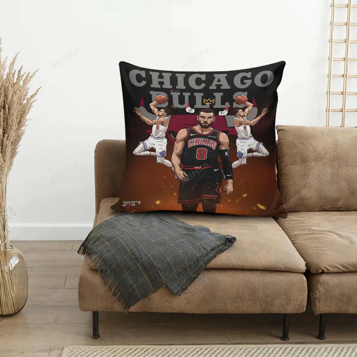 Chicago Bulls 08 Zach LaVine z7 3D Printing Pillowcase