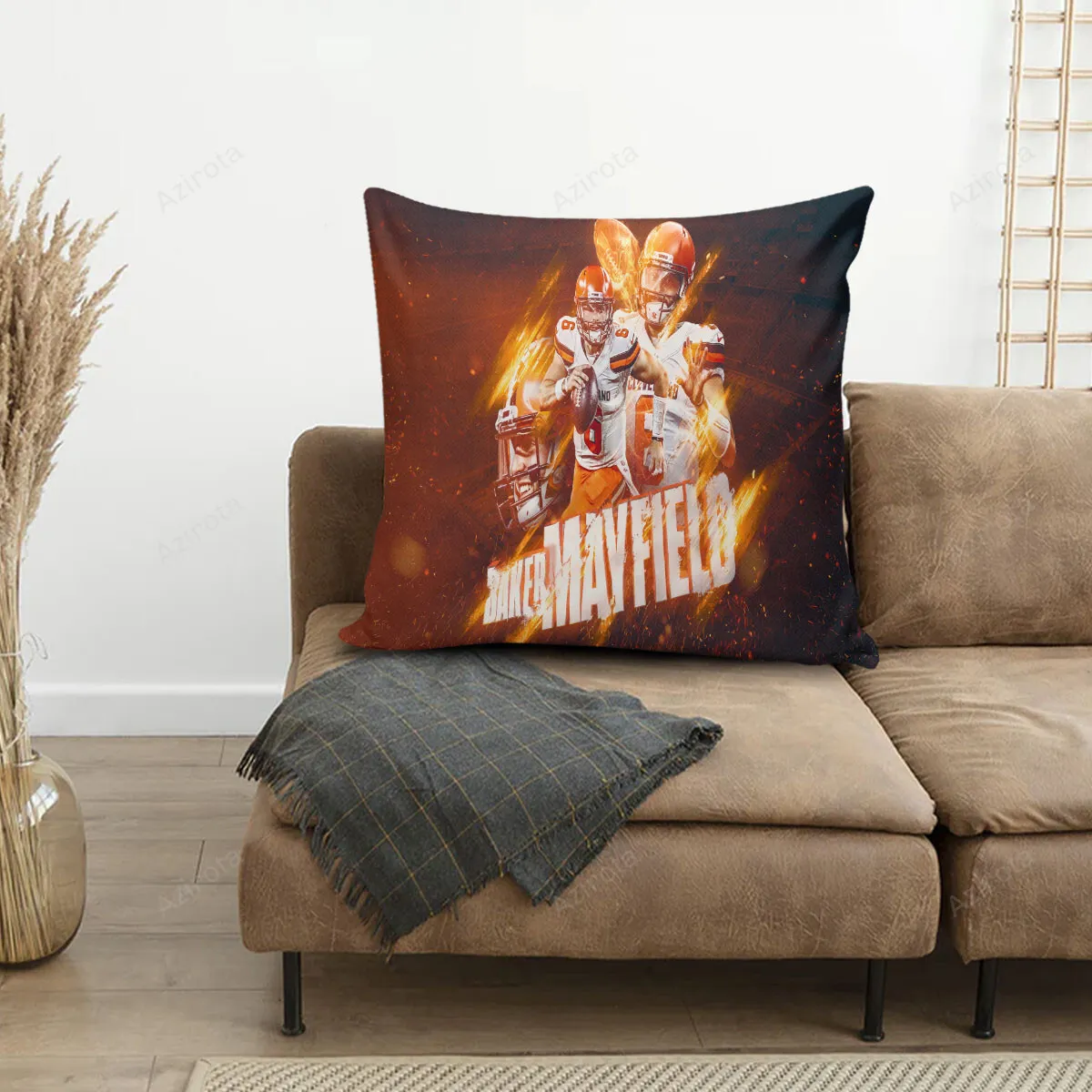 Cleveland Browns Baker Mayfield 06 Fire 3D Printing Pillowcase