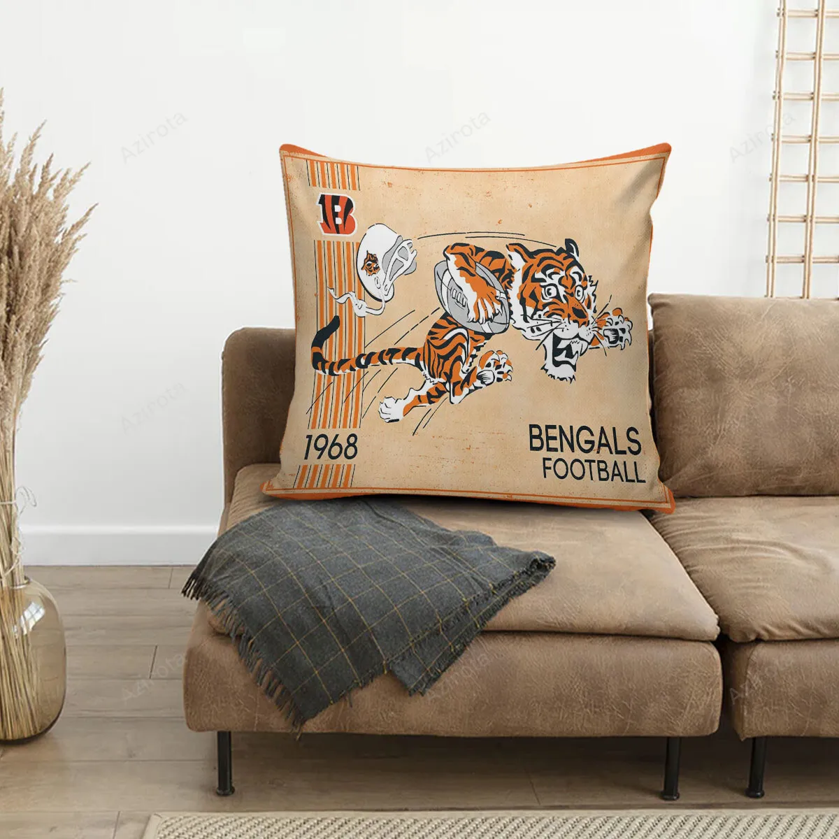Cincinnati Bengals Emblem 1968 3D Printing Pillowcase