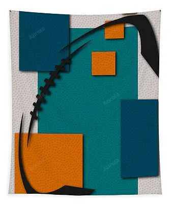 Miami Dolphins Football Art Joe Hamilton Tapestry