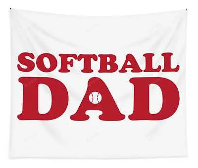 Softball Dad Red College Mascot Designs Transparent Tapestry