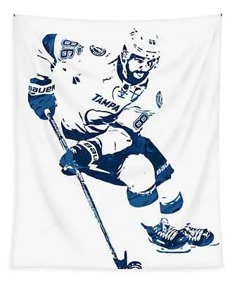 Nikita Kucherov Tampa Bay Lightning Watercolor Strokes Pixel Art 1 Joe Hamilton Tapestry