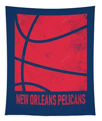 New Orleans Pelicans City Poster Art 2 Joe Hamilton Tapestry