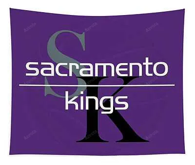 Sacramento Kings Letter And Team Abstract Art 10 Joe Hamilton Tapestry