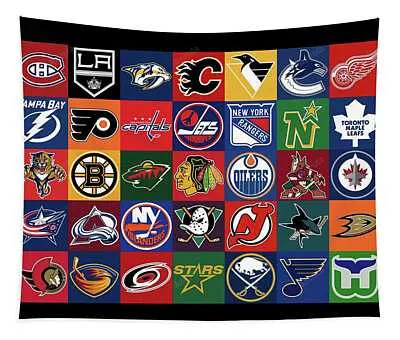 National Hockey League Background Logo Teams Movie Poster Prints Tapestry