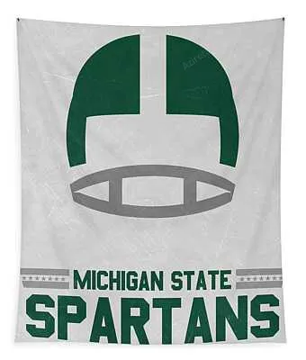 Michigan State Spartans Vintage Art Joe Hamilton Tapestry