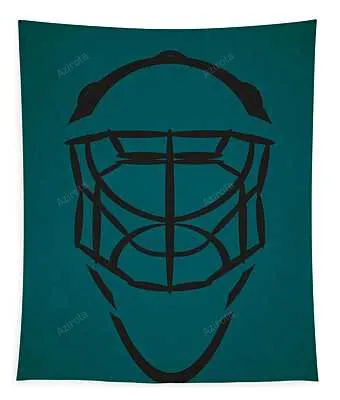 San Jose Sharks Goalie Mask Joe Hamilton Tapestry