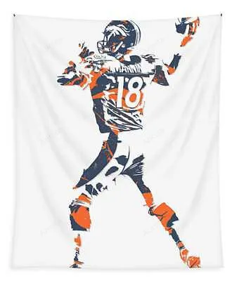 Peyton Manning Denver Broncos Pixel Art 7 Joe Hamilton Tapestry