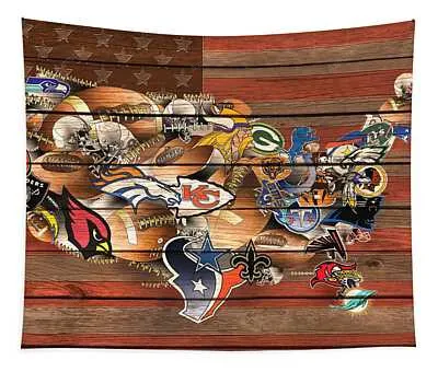 Usa Map Collage 6 Mb Art Factory Tapestry