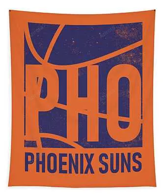 Phoenix Suns City Poster Art Joe Hamilton Tapestry