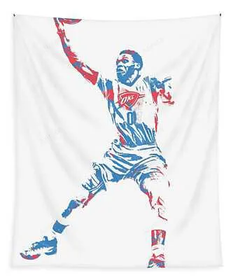 Russell Westbrook Oklahoma City Thunder Pixel Art 38 Joe Hamilton Tapestry