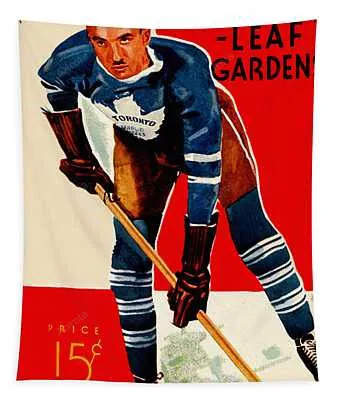 Toronto Maple Leafs 1920S Vintage Program Big 88 Artworks Tapestry