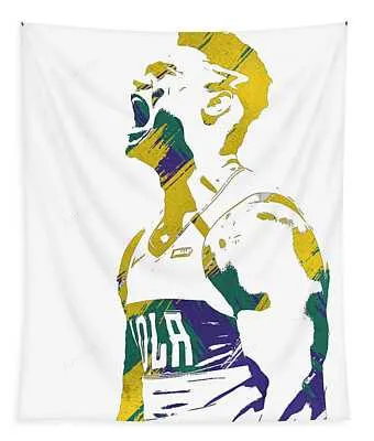 Zion Williamson New Orleans Pelicans Watercolor Strokes Pixel Art 1001 Joe Hamilton Tapestry