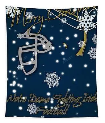 Notre Dame Fighting Irish Christmas Card Joe Hamilton Tapestry
