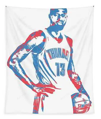 Paul George Oklahoma City Thunder Pixel Art 1 Joe Hamilton Tapestry