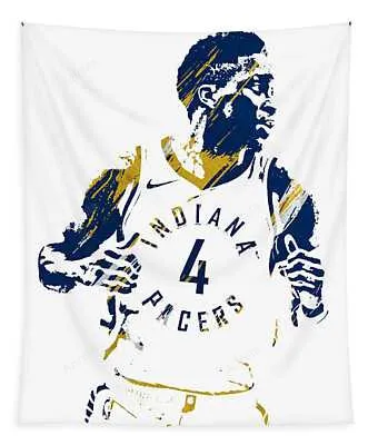 Victor Oladipo Indiana Pacers Watercolor Strokes Pixel Art 1 Joe Hamilton Tapestry