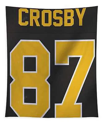 Sydney Crosby Pittsburgh Penguins Jersey Art 1000 Joe Hamilton Tapestry