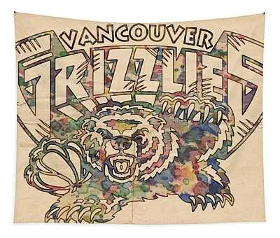 Vancouver Grizzlies Retro Poster Florian Rodarte Tapestry