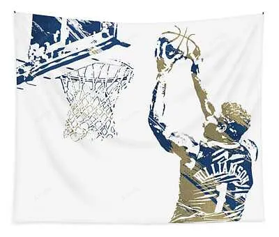 Zion Williamson New Orleans Pelicans Watercolor Strokes Pixel Art 3 Joe Hamilton Tapestry