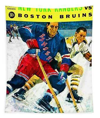 New York Rangers V Boston Bruins Vintage Program Big 88 Artworks Tapestry