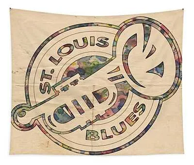 St Louis Blue Retro Poster Florian Rodarte Tapestry
