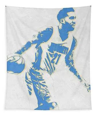 Wilson Chandler Denver Nuggets Pixel Art Joe Hamilton Tapestry