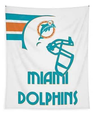 Miami Dolphins Team Vintage Art Joe Hamilton Tapestry