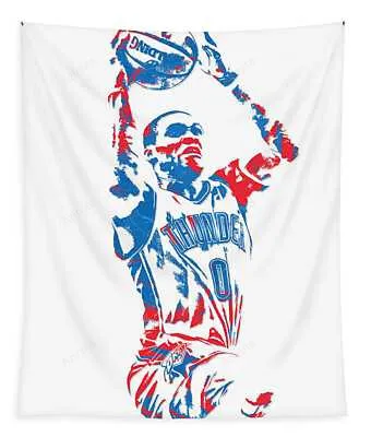 Russell Westbrook Oklahoma City Thunder Pixel Art 7 Joe Hamilton Tapestry