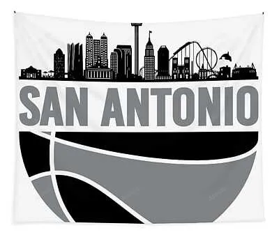 San Antonio City Basketball Art 3 Joe Hamilton Tapestry