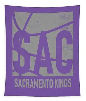Sacramento Kings City Poster Art Joe Hamilton Tapestry