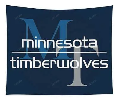 Minnesota Timberwolves Letter And Team Abstract Art 10 Joe Hamilton Tapestry