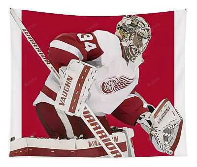 Petr Mrazek Detroit Red Wings Oil Art Joe Hamilton Tapestry