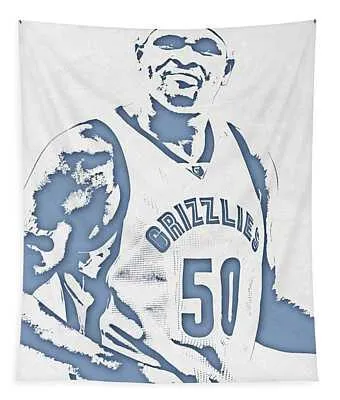 Zach Randolph Memphis Grizzlies Pixel Art Joe Hamilton Tapestry