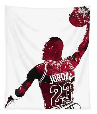 Michael Jordan Chicago Bulls Pixel Art 16 Joe Hamilton Tapestry