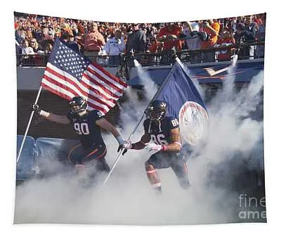 Virginia Cavaliers Football Team Entrance Jason O Watson Tapestry