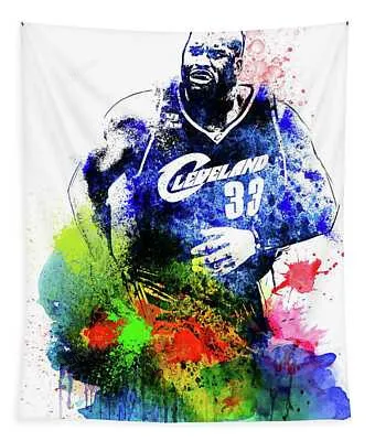 Shaquille Oneal Watercolor Naxart Studio Tapestry
