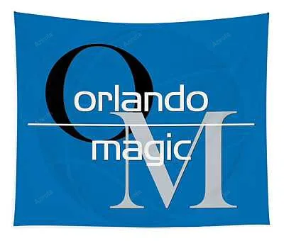 Orlando Magic Letter And Team Abstract Art 10 Joe Hamilton Tapestry