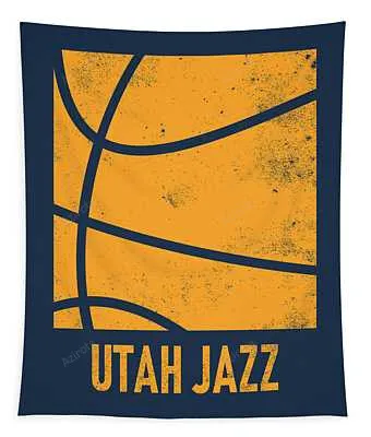 Utah Jazz City Poster Art 2 Joe Hamilton Tapestry