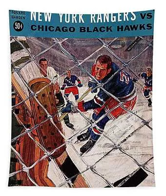 New York Rangers 1965 Program Big 88 Artworks Tapestry